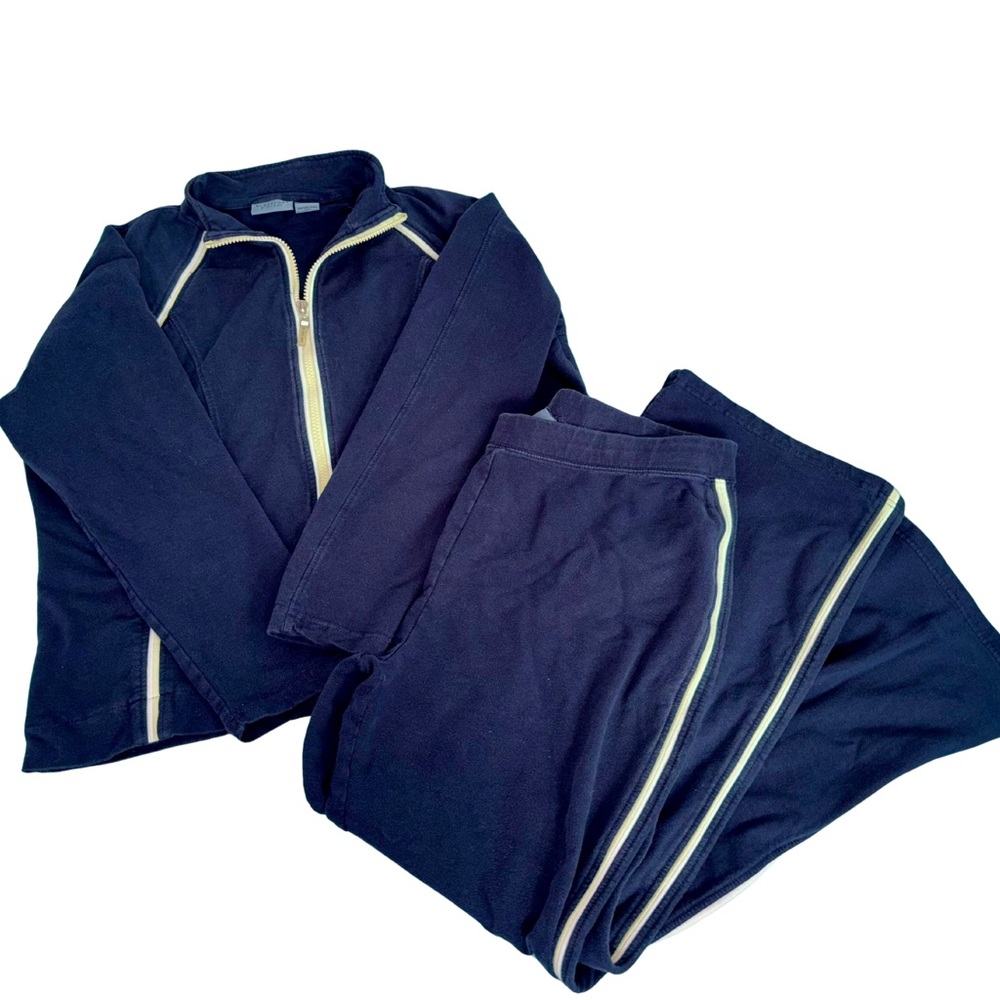 Bill Blass Navy Blue Tracksuit Y2K Athleisure Wear Jacket & Pants Women’s Size L - Picture 2 of 6